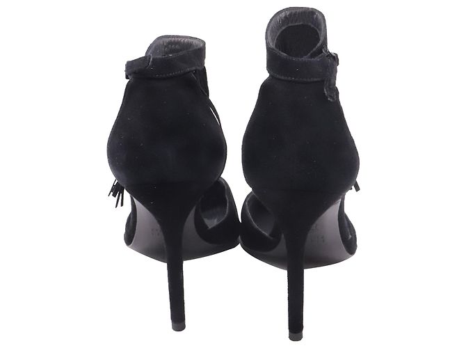 Décolleté a punta con frange Stuart Weitzman in camoscio nero - vista 5