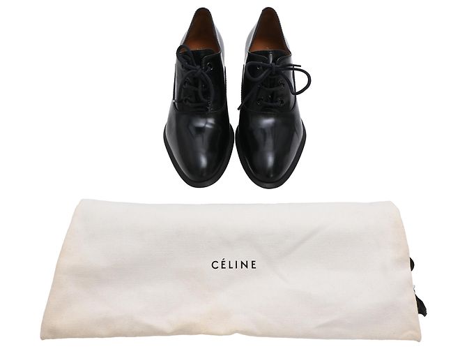 Edge Céline Escarpins Oxford à lacets Celine en cuir noir - vue 10