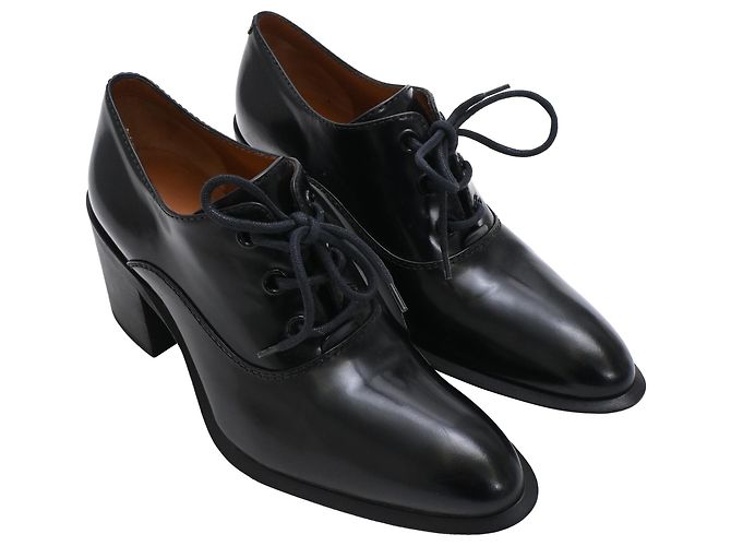 Edge Céline Escarpins Oxford à lacets Celine en cuir noir - vue 4