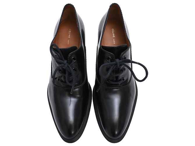 Edge Céline Escarpins Oxford à lacets Celine en cuir noir - vue 5