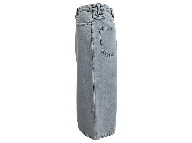 Falda midi de denim Totême en algodón azul - vista 2