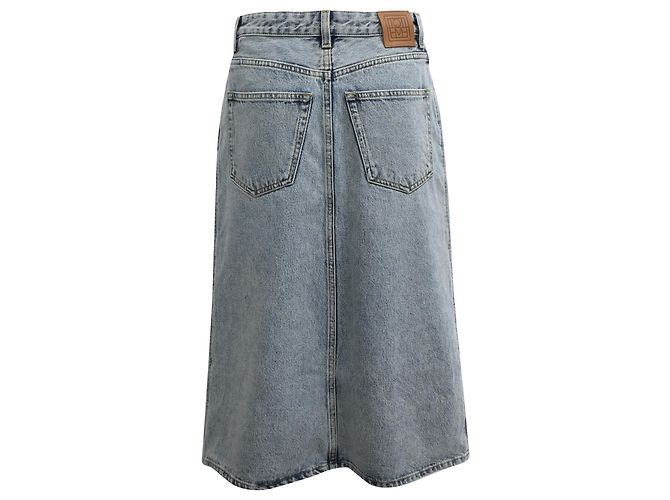 Falda midi de denim Totême en algodón azul - vista 3