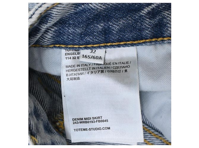 Falda midi de denim Totême en algodón azul - vista 7
