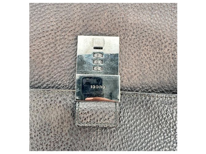 Mallette Gucci en cuir marron - vue 4