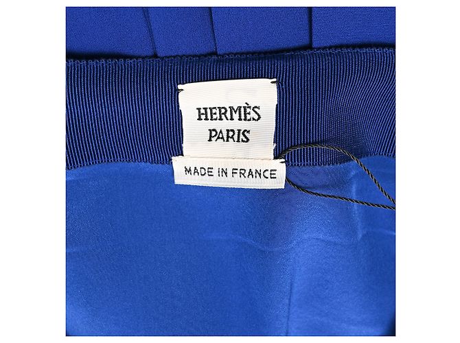 Hermès Plissierter Midi-Rock aus blauem Polyester - Ansicht 3