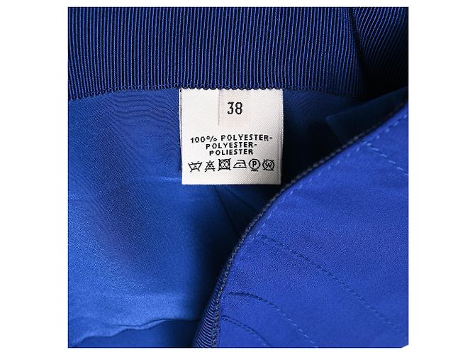 Hermès Plissierter Midi-Rock aus blauem Polyester - Ansicht 4