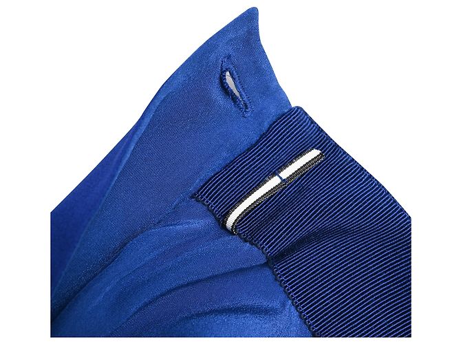 Hermès Plissierter Midi-Rock aus blauem Polyester - Ansicht 7