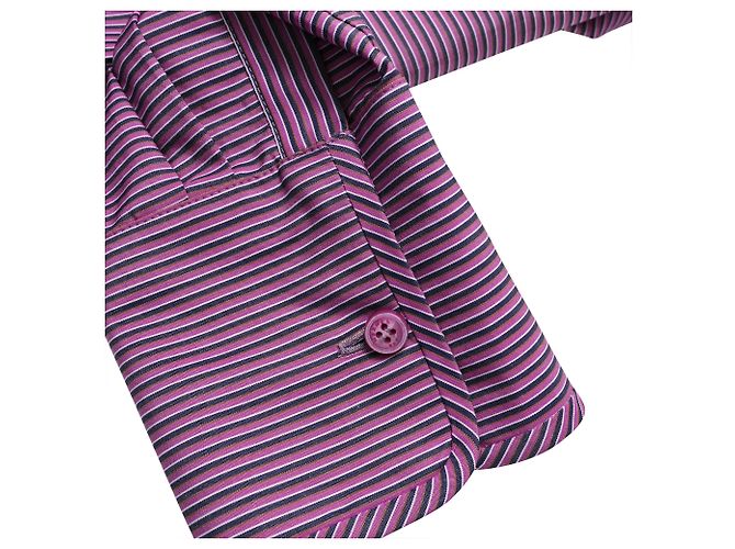 Vestido camisa midi con cinturón Hermès en algodón púrpura - vista 10
