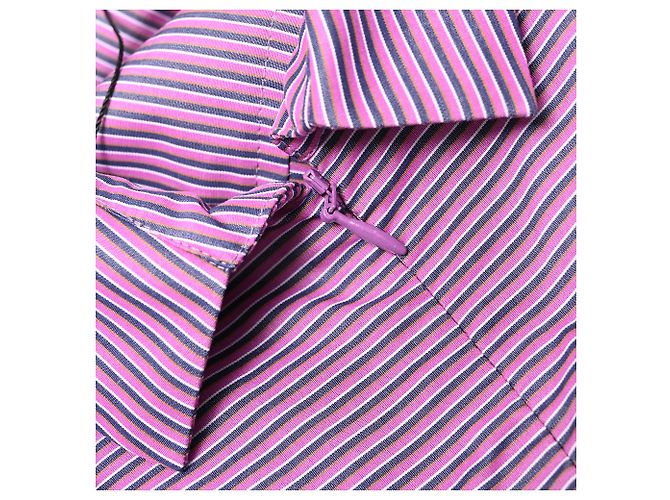 Vestido camisa midi con cinturón Hermès en algodón púrpura - vista 12