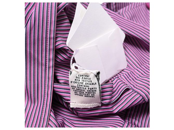 Vestido camisa midi con cinturón Hermès en algodón púrpura - vista 8