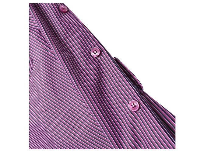 Vestido camisa midi con cinturón Hermès en algodón púrpura - vista 9