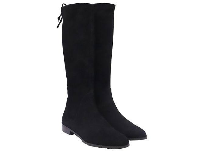 Stivali Under The Knee Stuart Weitzman in camoscio nero - vista 3