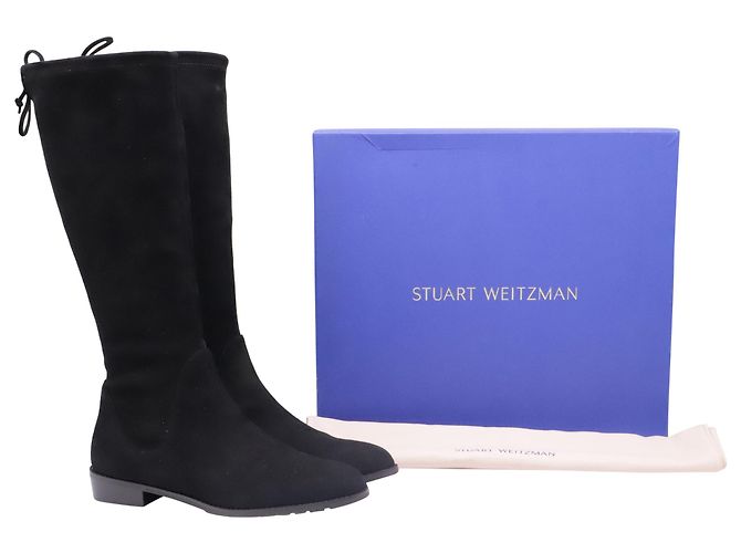 Stivali Under The Knee Stuart Weitzman in camoscio nero - vista 6