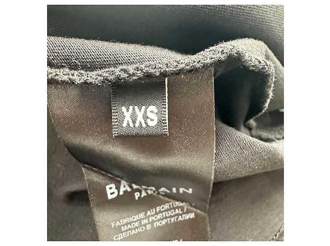 Balmain Logo Cropped Ringer Tee aus schwarzer Baumwolle - Ansicht 5