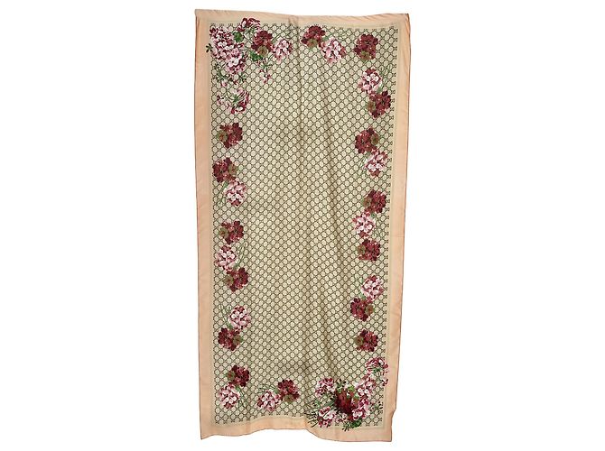 Sciarpa Gucci GG Blooms Print in seta multicolore - vista 2
