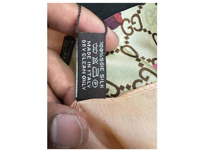 Sciarpa Gucci GG Blooms Print in seta multicolore - vista 9
