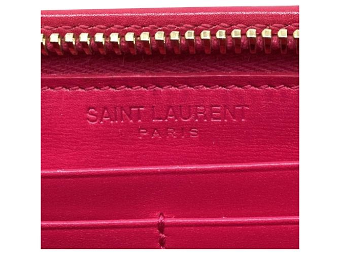 Autre Marque Portafoglio lungo con zip Saint Laurent in pelle rosa - vista 12