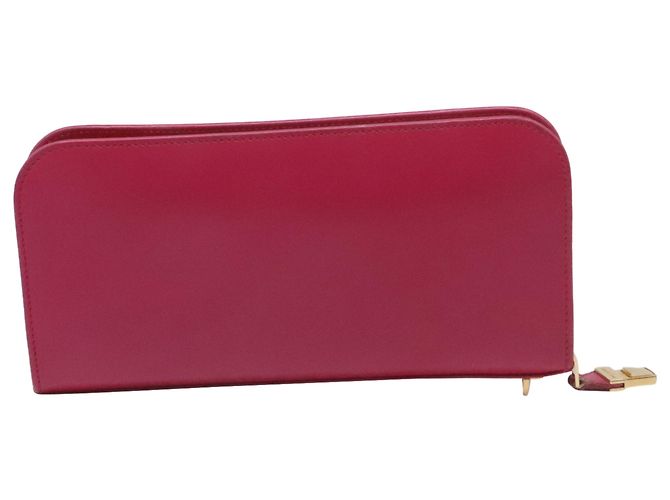 Autre Marque Portafoglio lungo con zip Saint Laurent in pelle rosa - vista 4