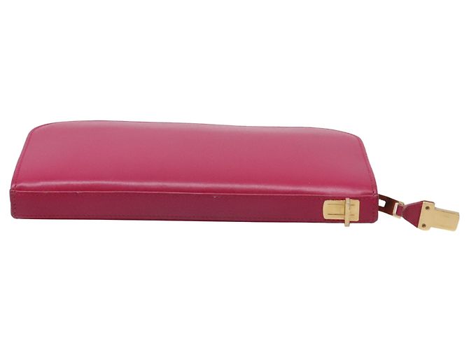 Autre Marque Portafoglio lungo con zip Saint Laurent in pelle rosa - vista 5