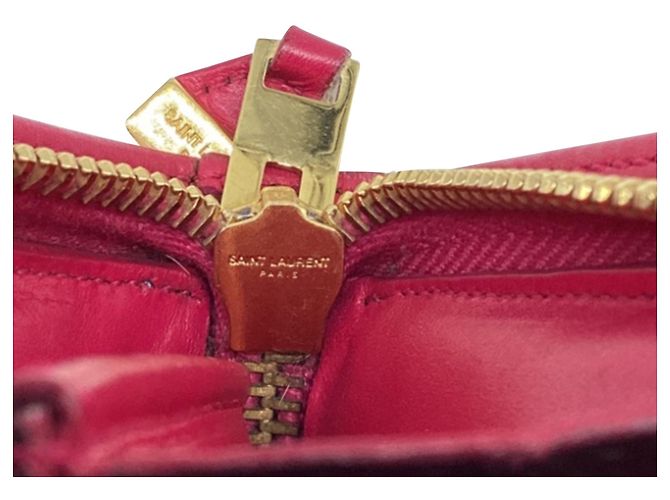 Autre Marque Portafoglio lungo con zip Saint Laurent in pelle rosa - vista 6