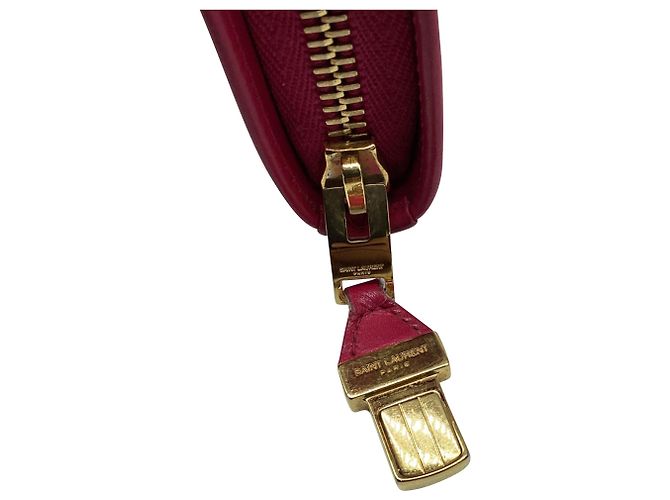 Autre Marque Portafoglio lungo con zip Saint Laurent in pelle rosa - vista 9