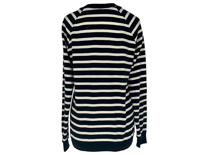 Top a maniche lunghe Balmain Stripes Logo in cotone nero - vista 3