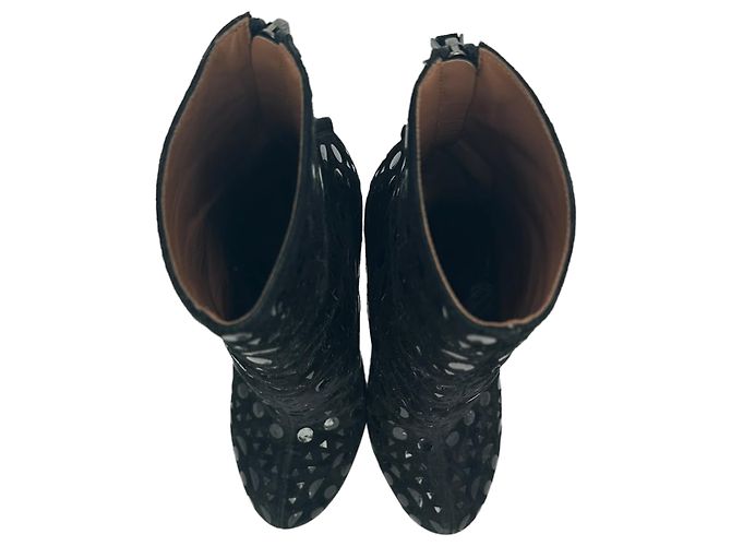 Alaïa Vienne Stiefel aus schwarzem Wildleder - Ansicht 4