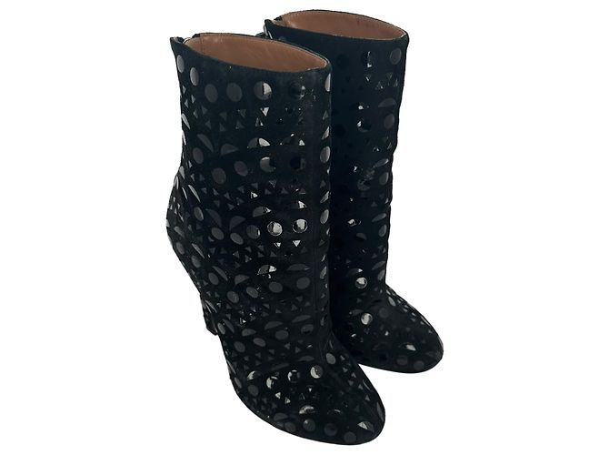 Alaïa Vienne Stiefel aus schwarzem Wildleder - Ansicht 5