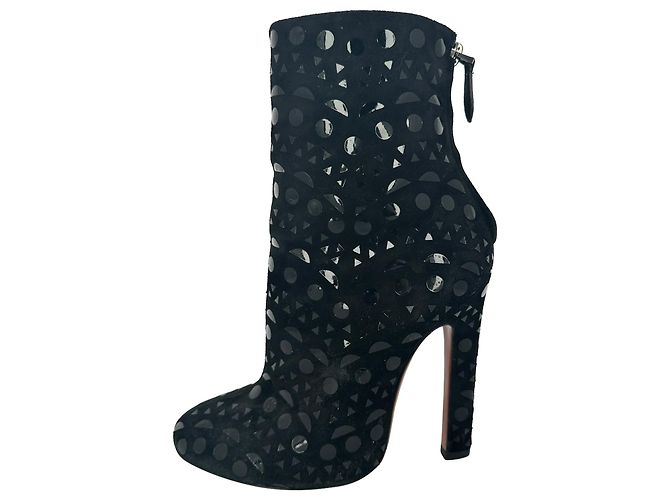 Alaïa Vienne Stiefel aus schwarzem Wildleder - Ansicht 7