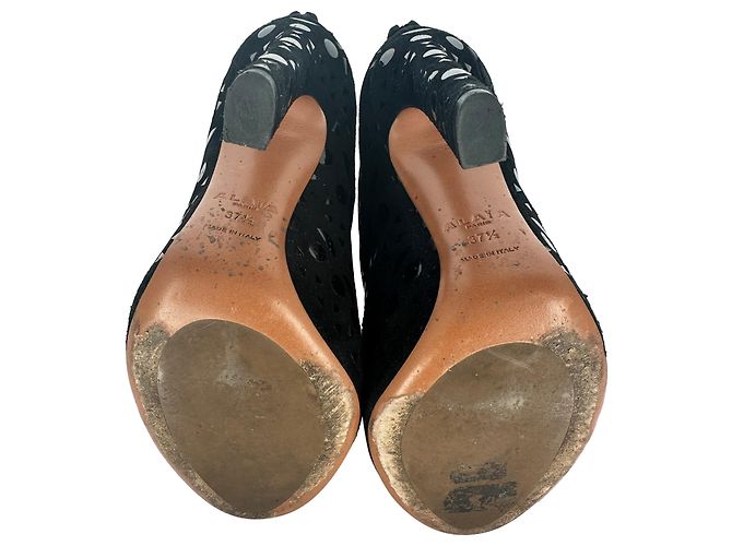Alaïa Vienne Stiefel aus schwarzem Wildleder - Ansicht 8