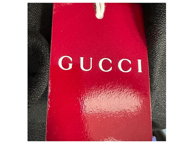 Gucci Web-Stripe Schal mit Fransen aus grauer Seide - Ansicht 10