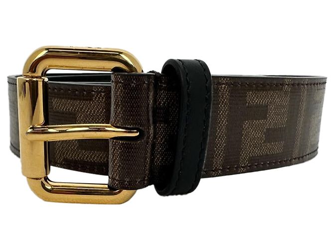 Fendi Monogram Utility Gürtel aus braunem Leder - Ansicht 2