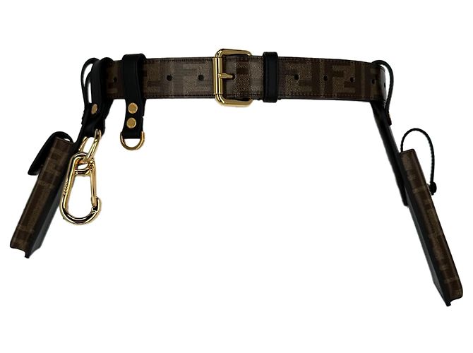 Fendi Monogram Utility Gürtel aus braunem Leder - Ansicht 20
