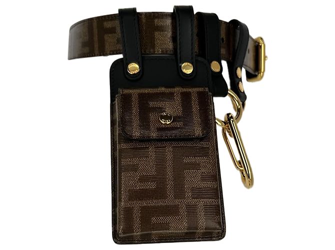 Fendi Monogram Utility Gürtel aus braunem Leder - Ansicht 21