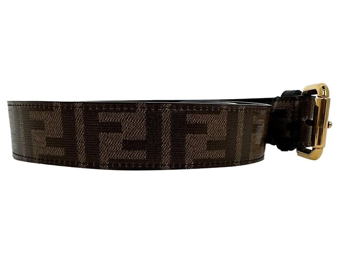 Fendi Monogram Utility Gürtel aus braunem Leder - Ansicht 4