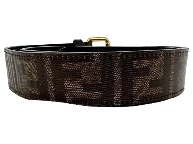 Fendi Monogram Utility Gürtel aus braunem Leder - Ansicht 5