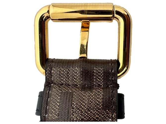 Fendi Monogram Utility Gürtel aus braunem Leder - Ansicht 7