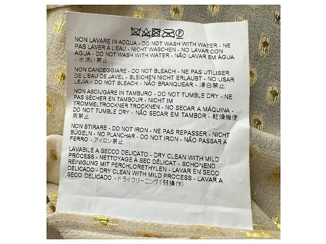 Blusa Etro de bolinhas metálicas em seda creme - vista 8