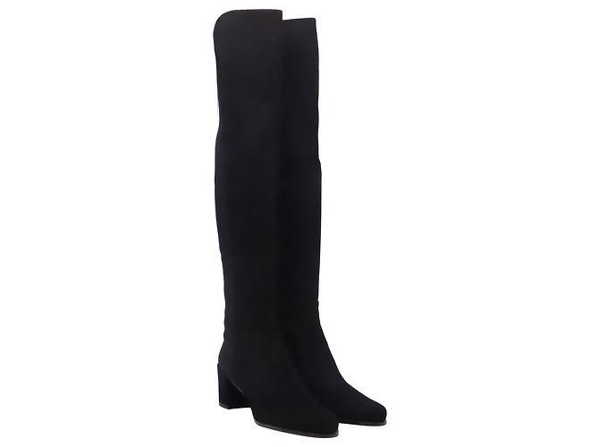 Botas acima do joelho Stuart Weitzman Gillian 60 em camurça preta - vista 3