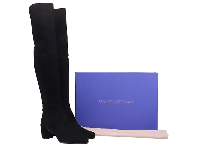 Botas acima do joelho Stuart Weitzman Gillian 60 em camurça preta - vista 7