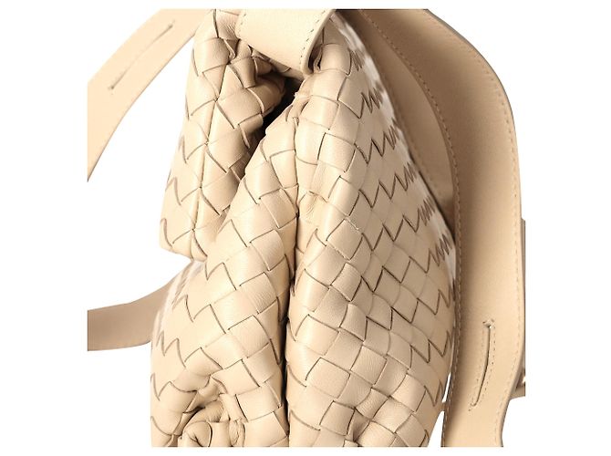 Borsa a tracolla Fold Intrecciato Bottega Veneta in pelle beige - vista 2