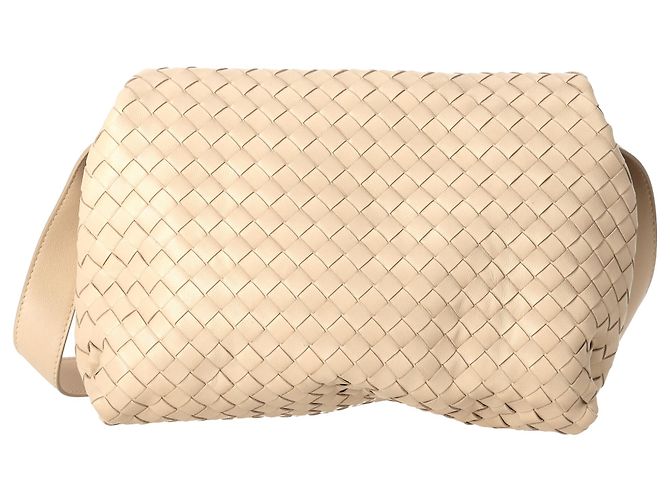 Borsa a tracolla Fold Intrecciato Bottega Veneta in pelle beige - vista 3