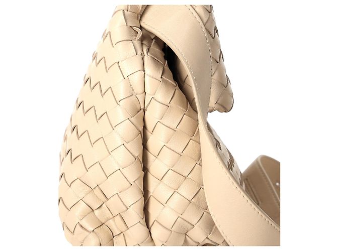Borsa a tracolla Fold Intrecciato Bottega Veneta in pelle beige - vista 4