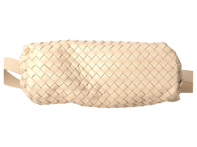 Borsa a tracolla Fold Intrecciato Bottega Veneta in pelle beige - vista 5