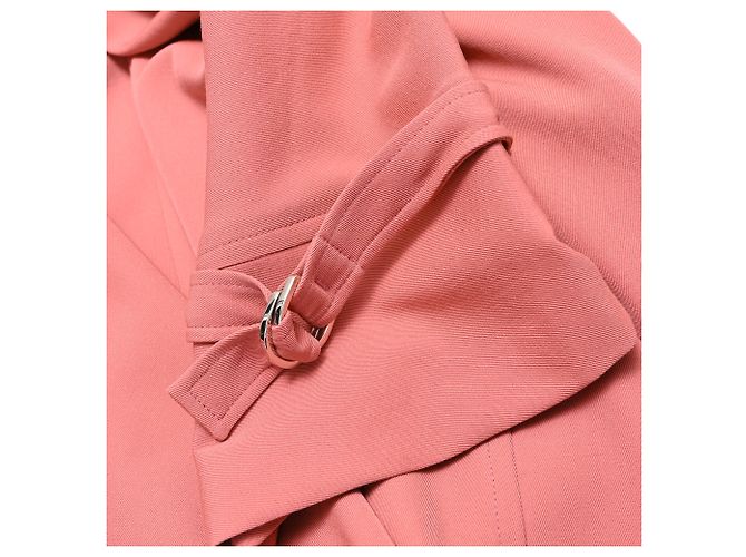Hermès Midi-Hemdkleid mit Schnallenärmeln aus rosa Wolle - Ansicht 10
