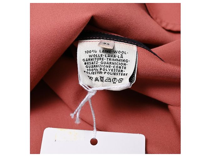 Hermès Midi-Hemdkleid mit Schnallenärmeln aus rosa Wolle - Ansicht 7