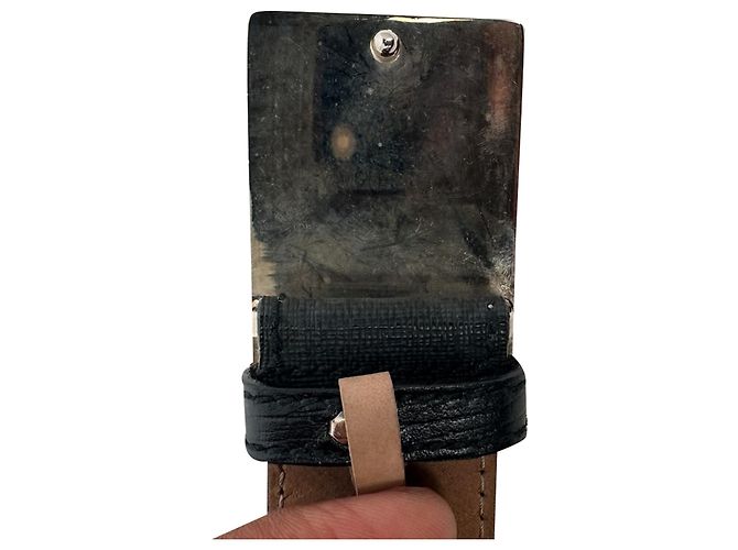 Gucci Interlocking G Plaque Gürtel aus schwarzem Leder - Ansicht 8