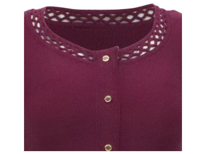 Tory Burch Ashlyn Strick-Midikleid aus violetter Merinowolle - Ansicht 2