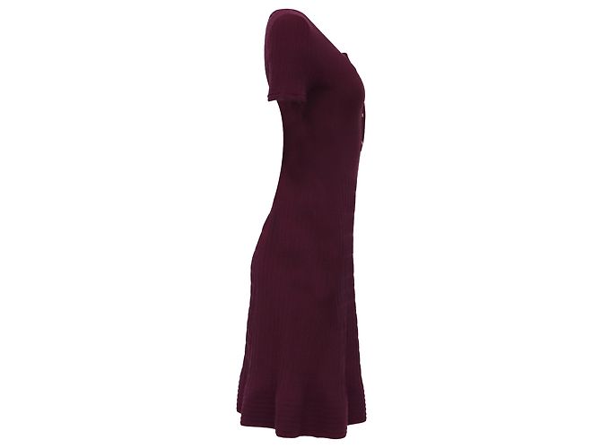 Tory Burch Ashlyn Strick-Midikleid aus violetter Merinowolle - Ansicht 3