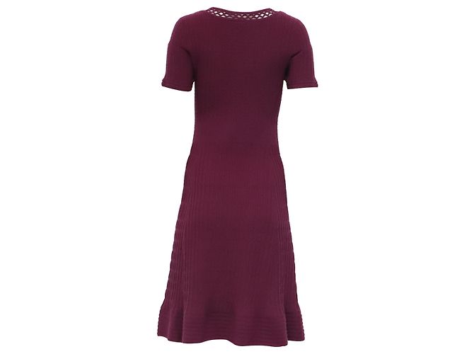 Tory Burch Ashlyn Strick-Midikleid aus violetter Merinowolle - Ansicht 4